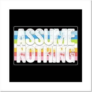 Assume Nothing Queer Pride Flag Posters and Art